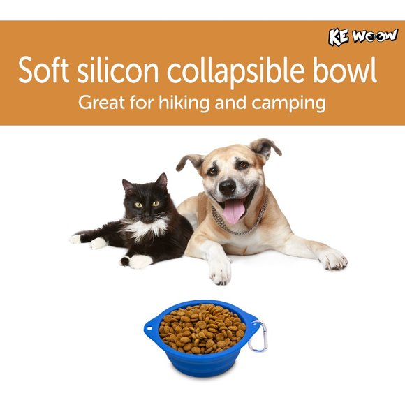 KE WOOW Portable Dog Bowl, collapsible made of silicone,  travel Bowl 850ml 2pcs - Picture 9 of 14